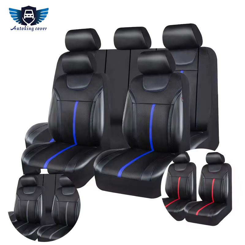 Leather Car Seat Covers Full Set Universal - AUTOKING Juego de fundas universales para