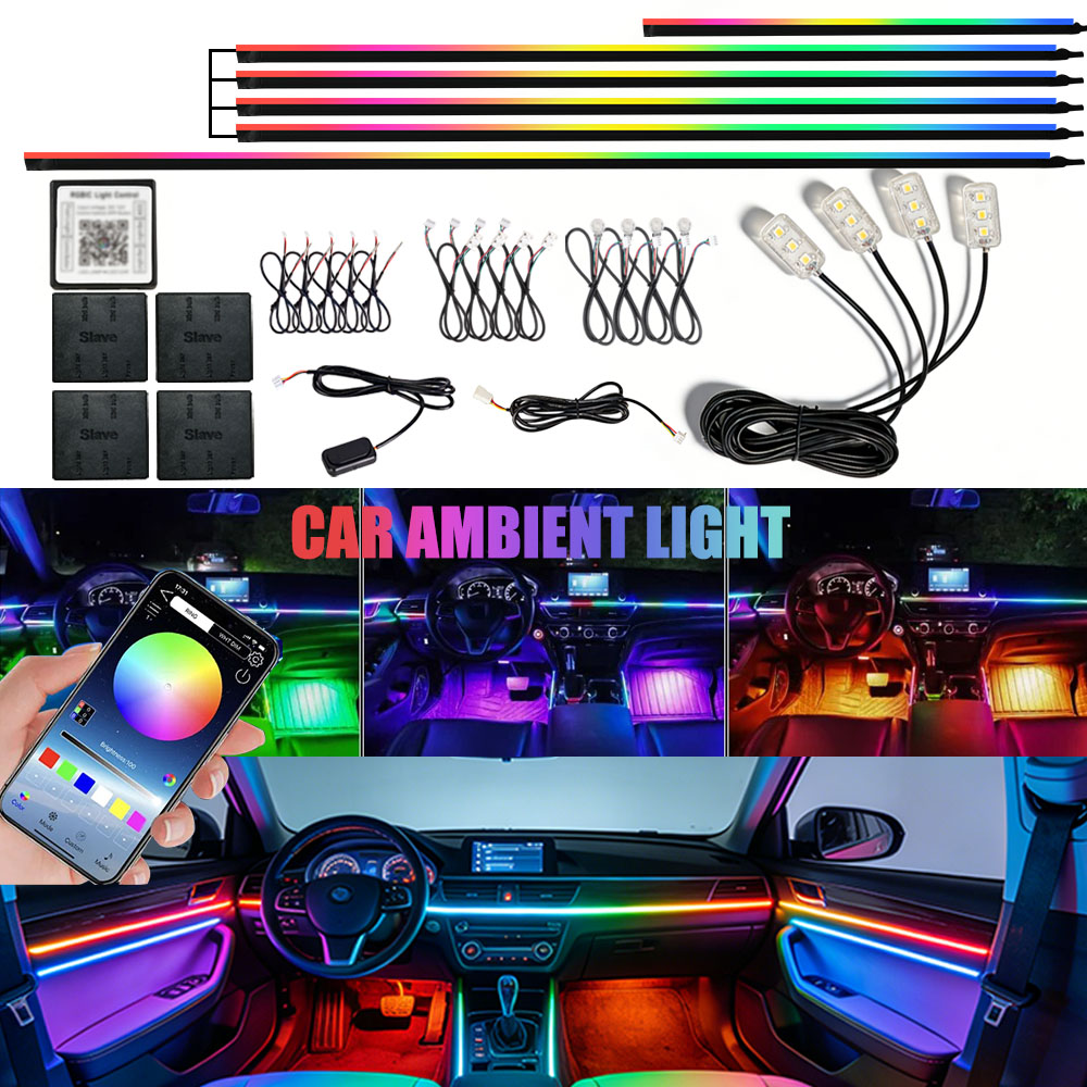 Led Ambient Interior Car Lights App Control - Lámparas LED Acrílicas para Coche 6/10/14/18/22