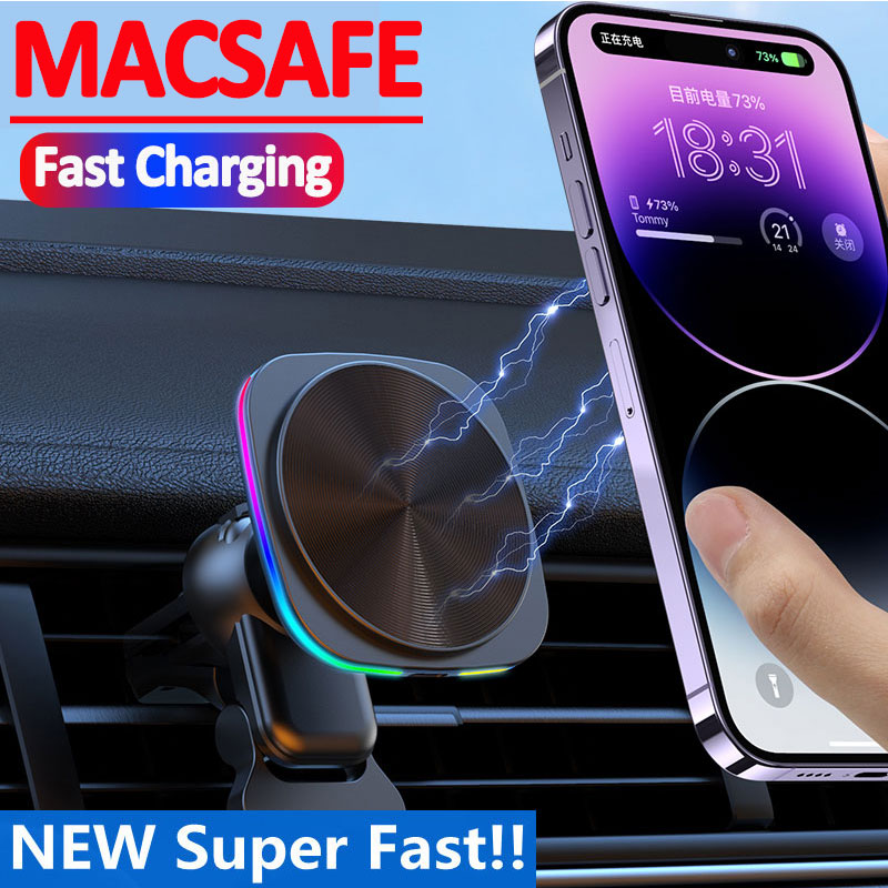 Magnetic Phone Holder For Car Vent - Soporte Magnético Inalámbrico para Carga Rápida