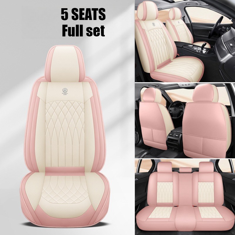 Leather Car Seat Covers Full Set Universal - Juego completo de fundas universales para