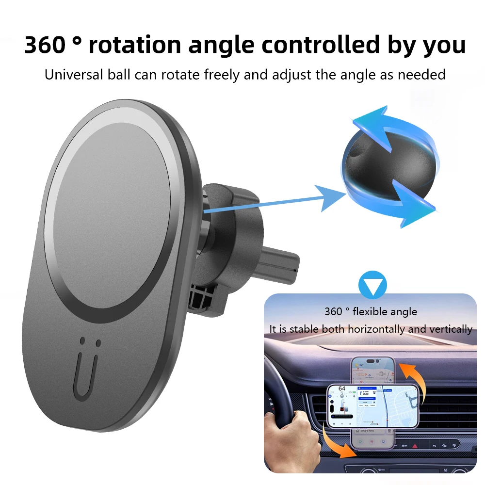 Magnetic Phone Holder For Car Vent - Mini cargador magnético inalámbrico para coche,