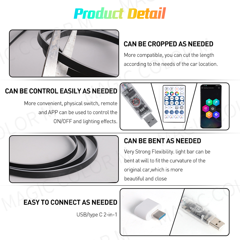 Vegetting-luces LED de ambient - Led Ambient Interior Car Lights App Control reseña y precio