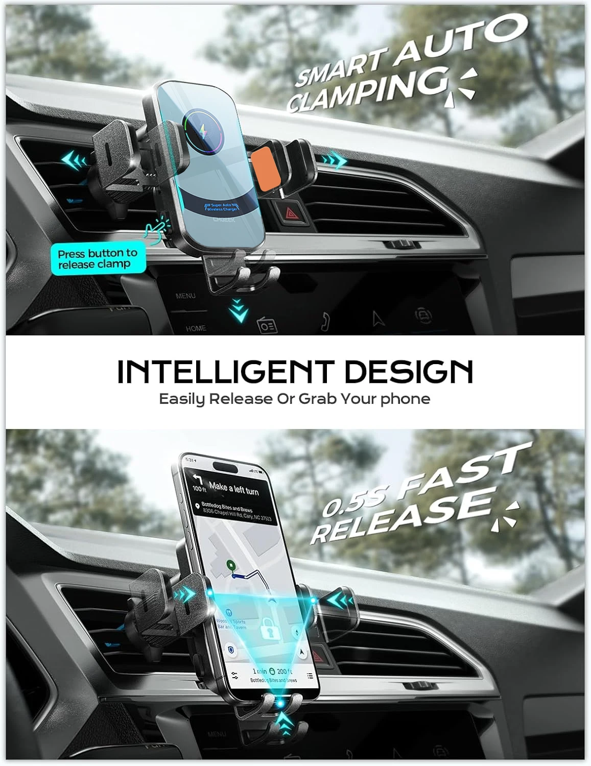 UYUXIO-cargador de coche inalá - Magnetic Phone Holder For Car Vent reseña y precio