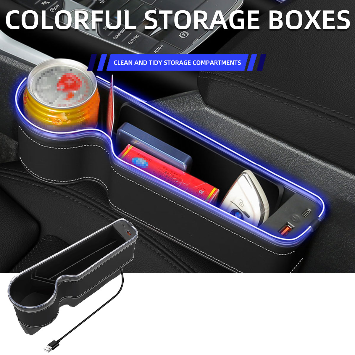 Organizador de Espacio Entre A - Seat Gap Filler Organizer With Usb Charger reseña y precio