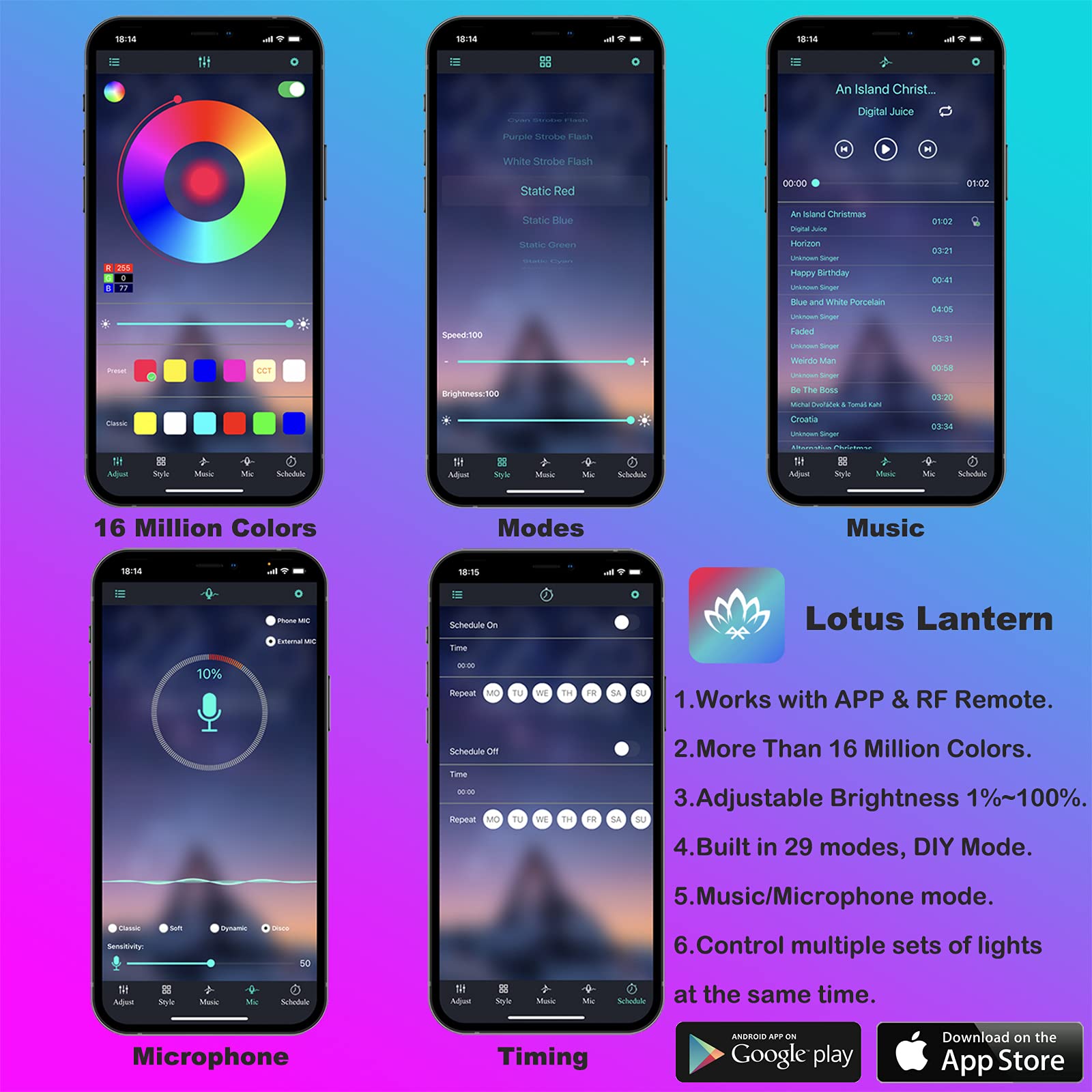 Tira de luces LED para Interio - Led Ambient Interior Car Lights App Control reseña y precio