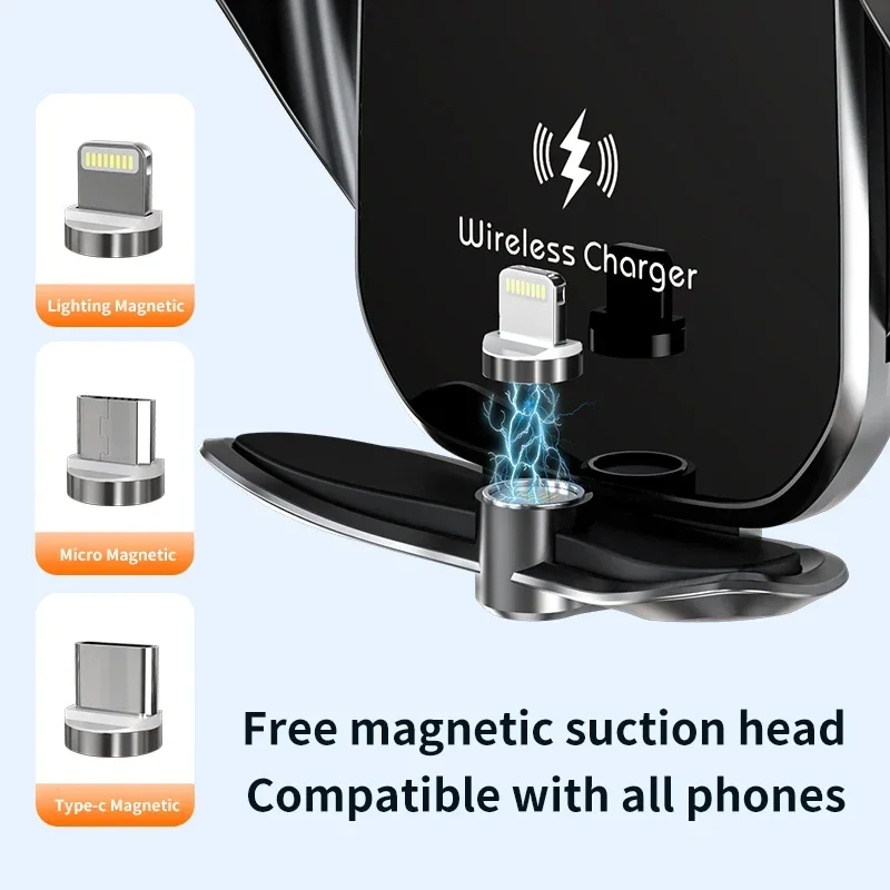 VIKEFON-cargador inalámbrico p - Wireless Car Charger Mount Fast Charging reseña y precio