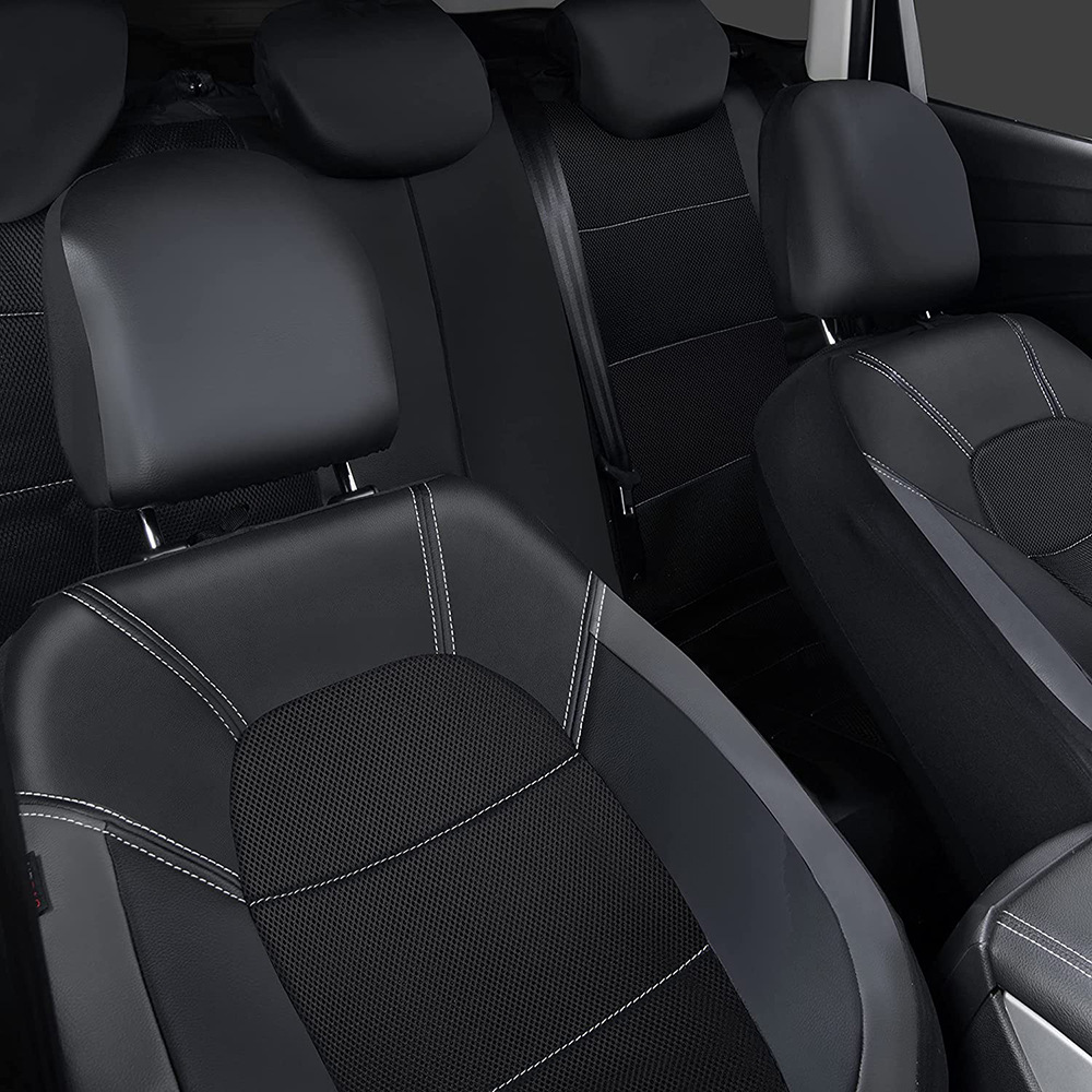 9 unids/set funda de asiento d - Leather Car Seat Covers Full Set Universal reseña y precio