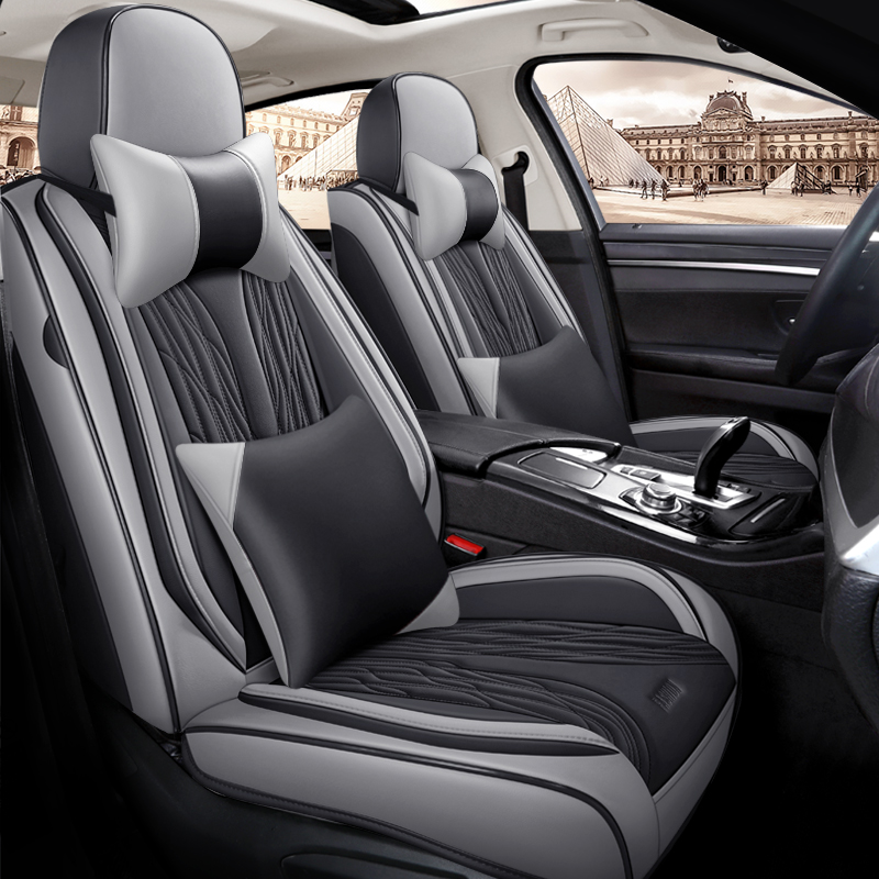 Nuevo diseño de fundas de asie - Leather Car Seat Covers Full Set Universal reseña y precio