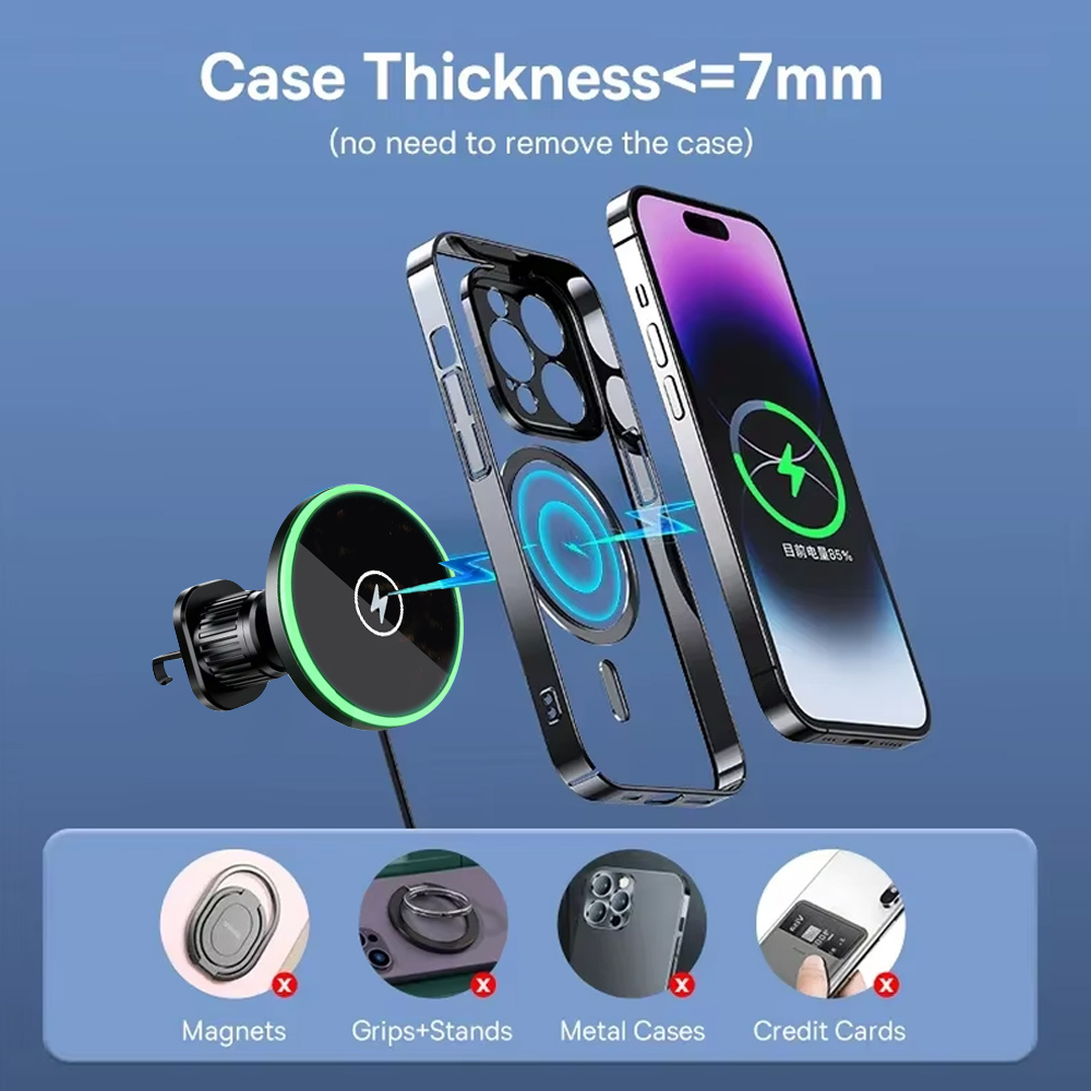 Cargador Inalámbrico Magnético - Wireless Car Charger Mount Fast Charging reseña y precio