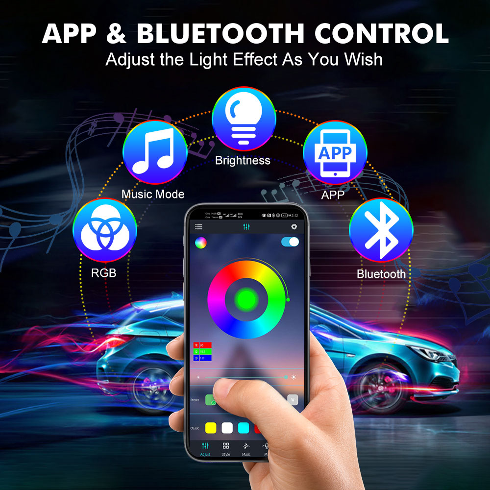 Luz LED de neón para Interior  - Led Ambient Interior Car Lights App Control reseña y precio