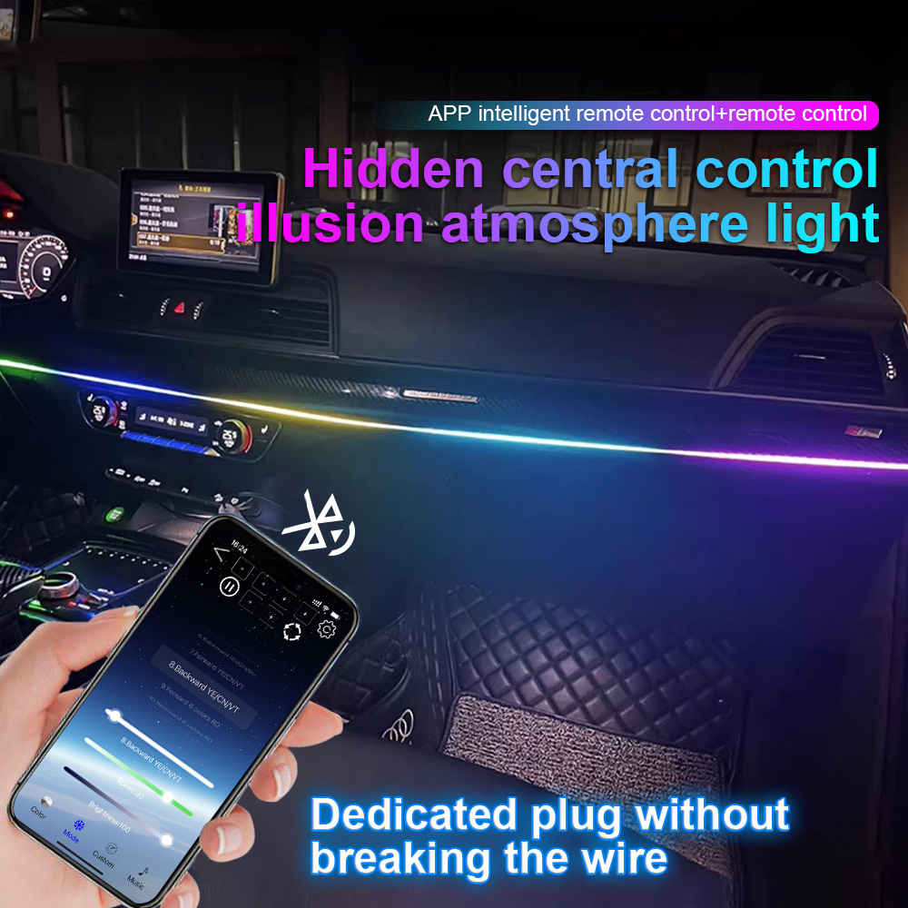 64 colores USB coche LED luz a - Led Ambient Interior Car Lights App Control reseña y precio